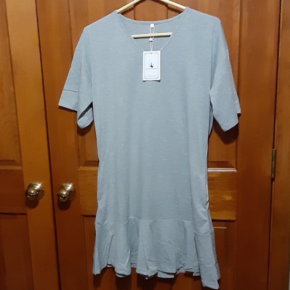 Gray Pullover T-Shirt Dress - Picture 1 of 2